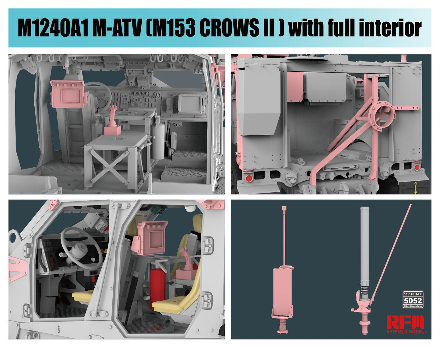 1:35Rye Field Model RFM5052 M1240A1 M-ATV (M153 Crows II) with Full Interior