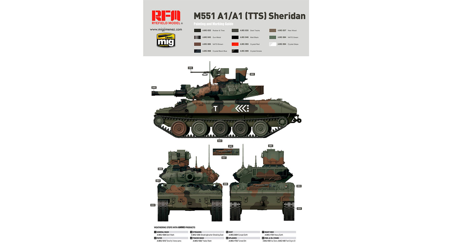 1/35  RYEFIELD MODEL RFM RM-5020 M551A1/A1 TTS Sheridan