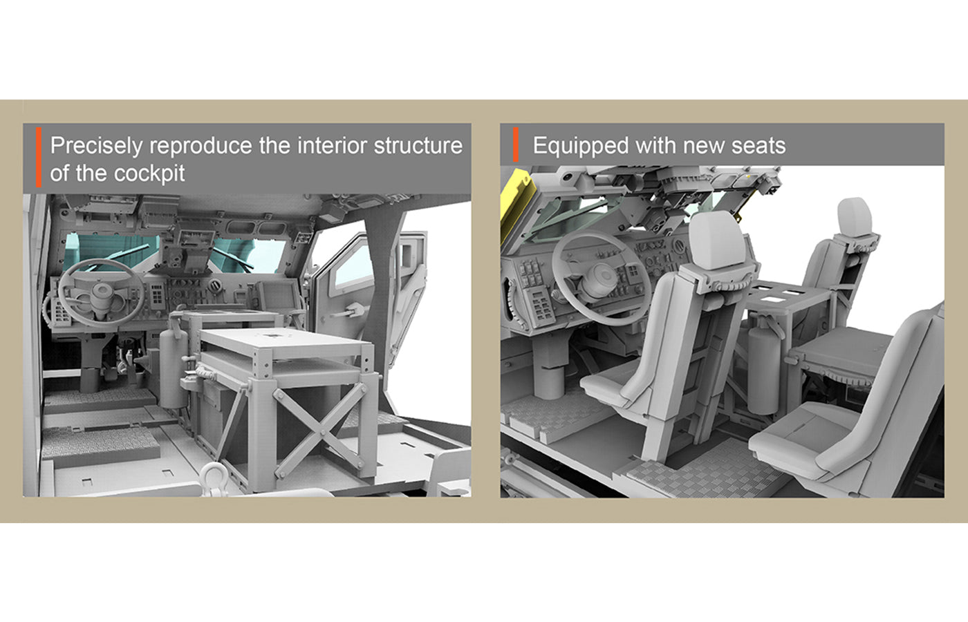 1:35 US Army M1240A1 M-ATV Modern warfare (Interior details)