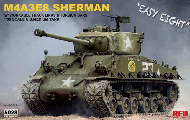 RFM RM5028 1:35 Rye Field Model M4A3E8 Sherman Tank  Easy Eight with Workable Track Links & Torsion Bars [Model Building KIT]