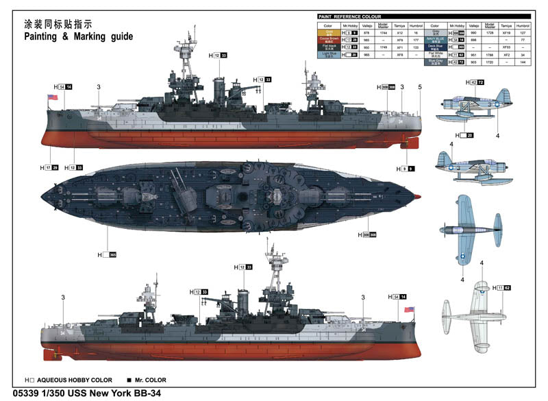 Trumpeter USS New York BB-34 Battleship Building Kit (1/350 Scale)