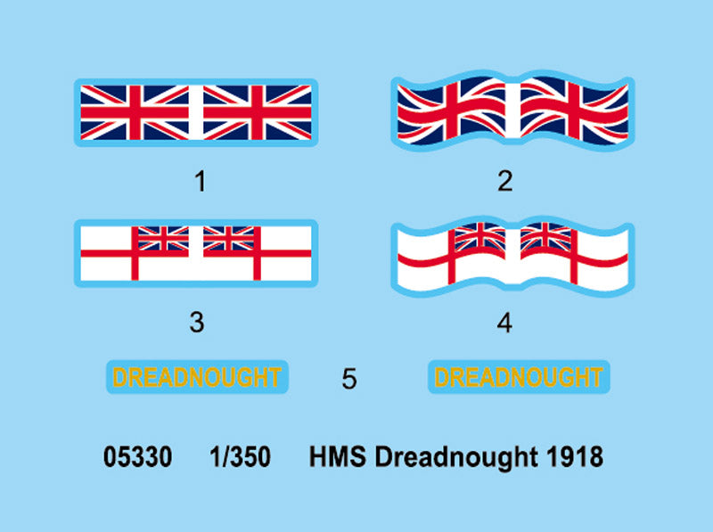 Trumpeter 1/350 HMS Dreadnought 1918 Battleship Model Kit