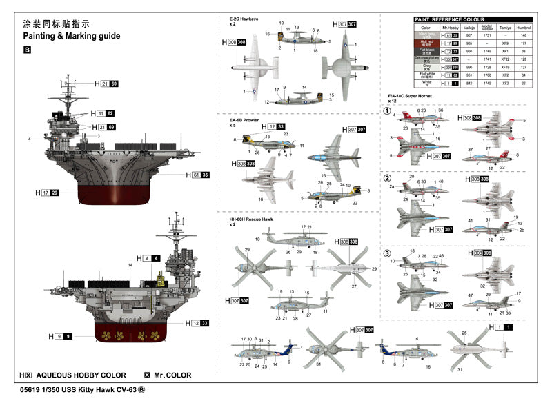 Trumpeter 1/350 - USS Kitty Hawk Aircraft Carrier CV-63 Model Ship Kit