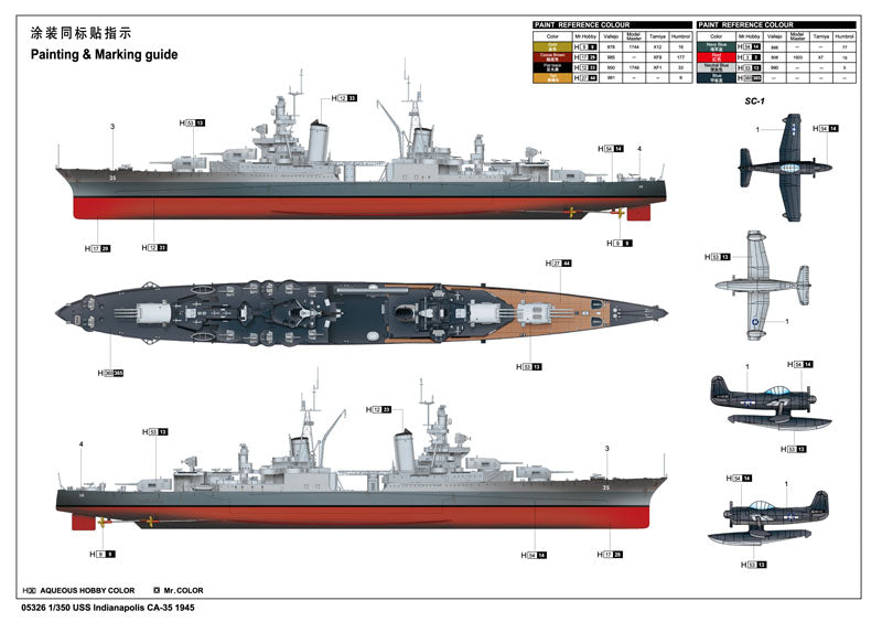 Trumpeter 1/350  USS Indianapolis CA35 Cruiser 1945