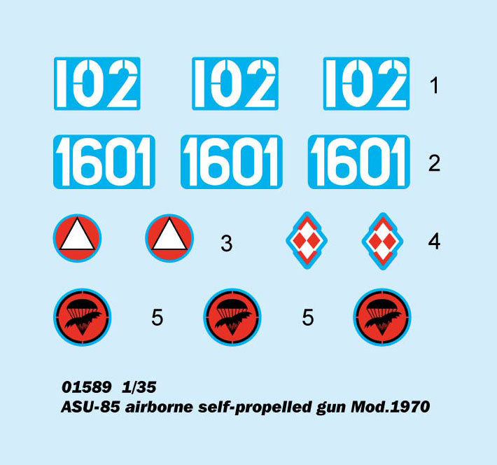 Trumpeter 1/35 Russian ASU85 Airborne Self-Propelled Gun Mod 1970 Tank Model Kit