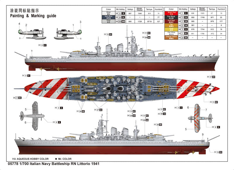 Trumpeter 1/700 RN Littorio Italian Navy Battleship 1941 Model Kit