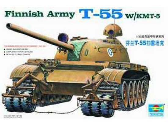 Trumpeter Finnish Army T-55 Kit with KMT-5 (1/35 Scale )