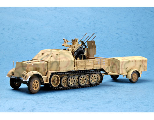 Trumpeter German SdKfz 7/1 Late Version Halftrack with 2cm Flak 38 Gun and Supply Trailer( 1/35scale)