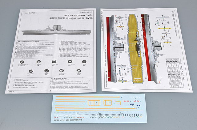 Trumpeter 1/700 USS Saratoga CV3 Aircraft Carrier Ship Model Kit