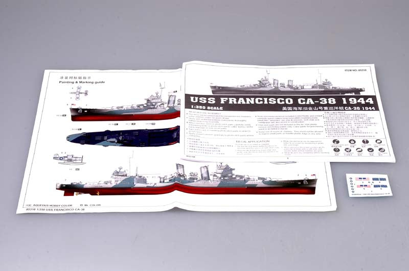 Trumpeter 1/350 Scale USS San Francisco CA38 Heavy Cruiser (1944) Ship Model Kit