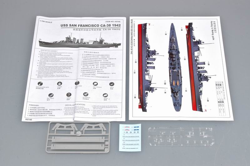 Trumpeter 1/700 USS San Francisco CA38 Heavy Cruiser 1942 Ship Model Kit