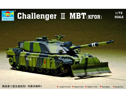 Trumpeter 1/72 British Challenger II KFOR Main Battle Tank