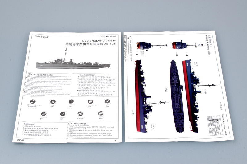 Trumpeter 1/350 Scale USS England DE635 Buckley Class Destroyer