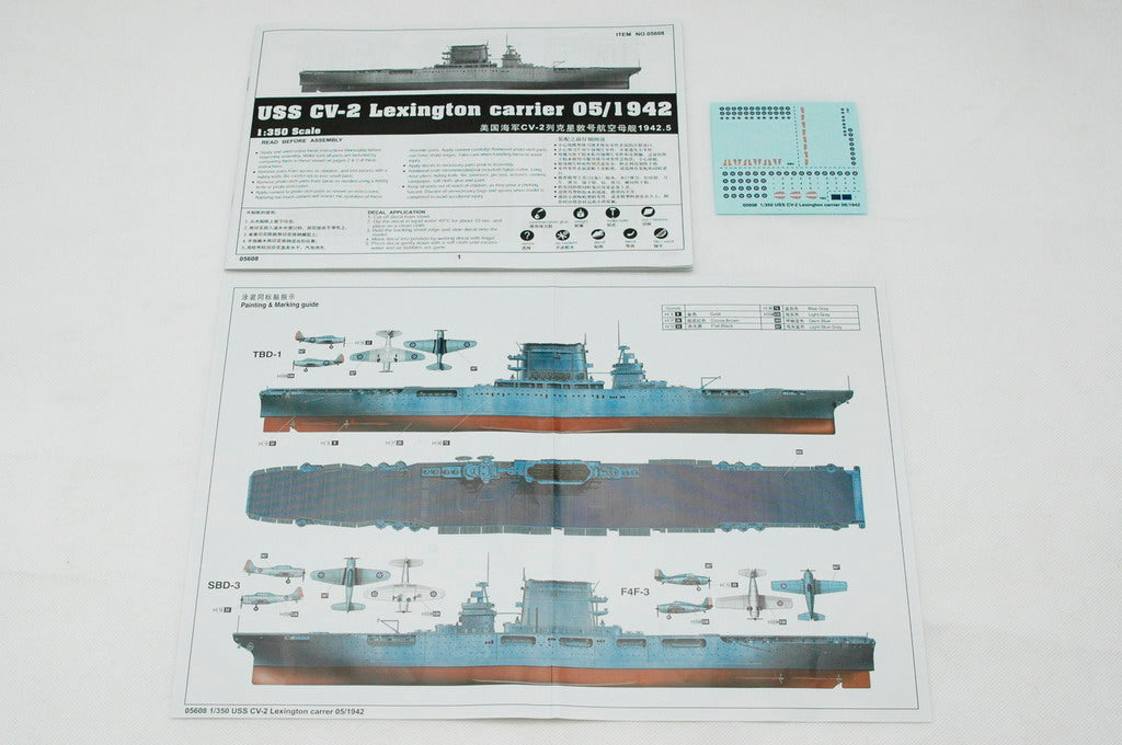 Trumpeter 1/350 USS Lexington CV2 Aircraft Carrier Model Ship Kit