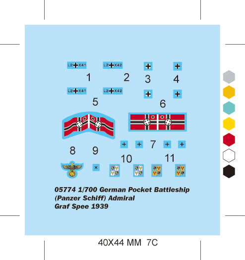 Trumpeter 1/700 German Admiral Graf Spee Pocket Battleship 1939 ship Model Kit