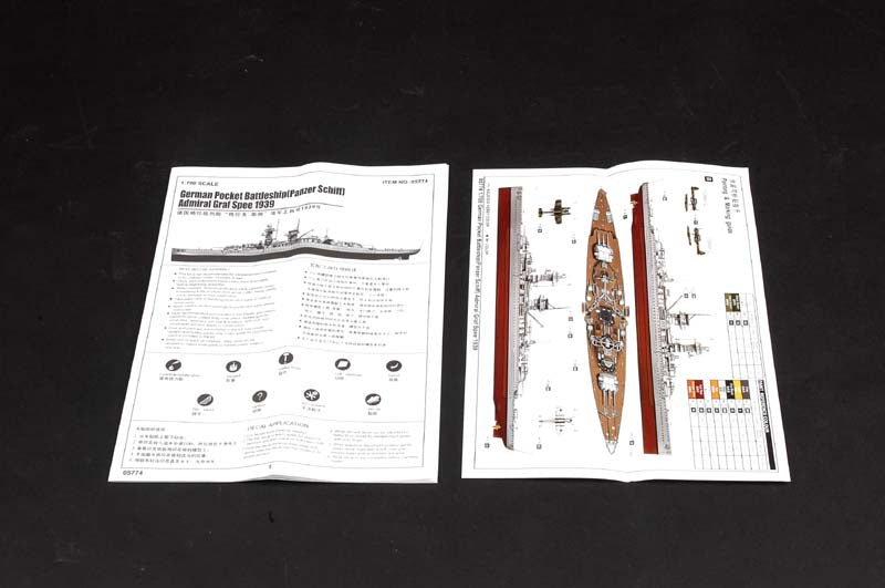 Trumpeter 1/700 German Admiral Graf Spee Pocket Battleship 1939 ship Model Kit