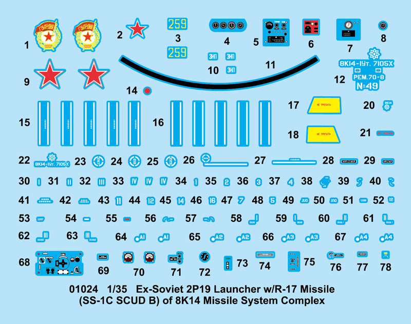 Trumpeter Ex-Soviet 2P19 Launcher with R-17 Missile Model Kit(1/35 Armor)