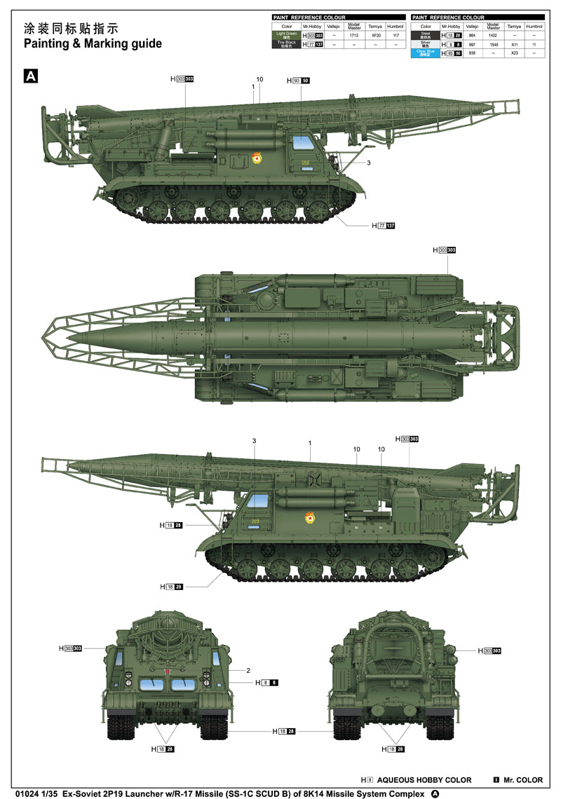 Trumpeter Ex-Soviet 2P19 Launcher with R-17 Missile Model Kit(1/35 Armor)