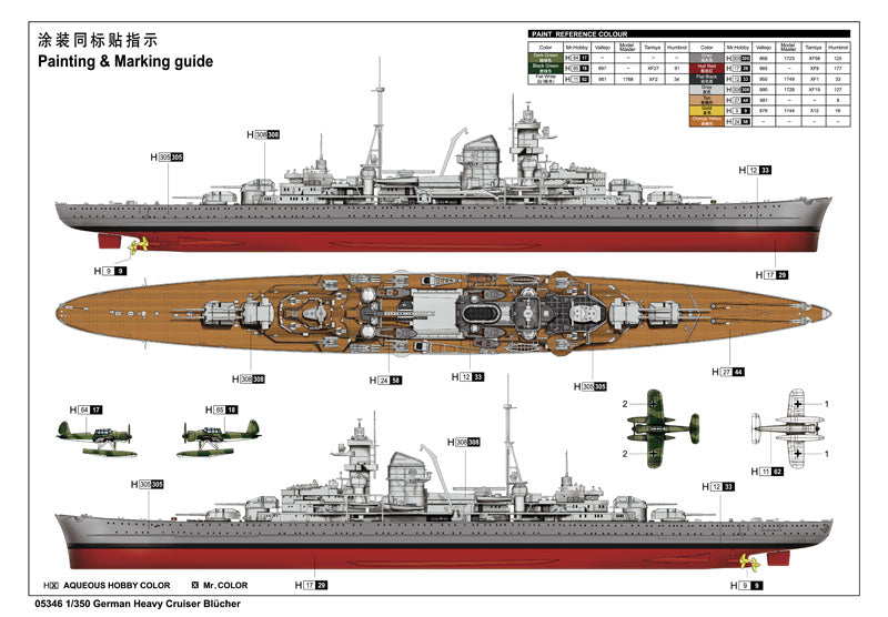 Trumpeter 1/350 German Heavy Cruiser Blucher Model Kit