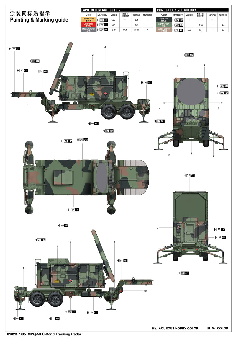 Trumpeter 1/35 MPQ-53 C-Band Tracking Radar Model Kit