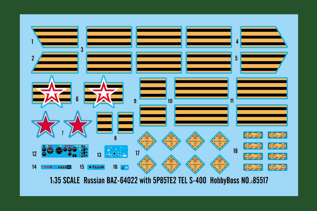 Hobby Boss 1/35 Scale Russian BAZ-64022 with 5P85TE2 TEL S-400