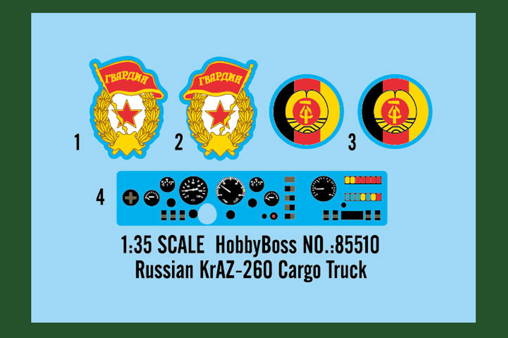 Hobby Boss 1/35 Scale Russian KrAZ-260 Cargo Truck - Plastic Model Building Set