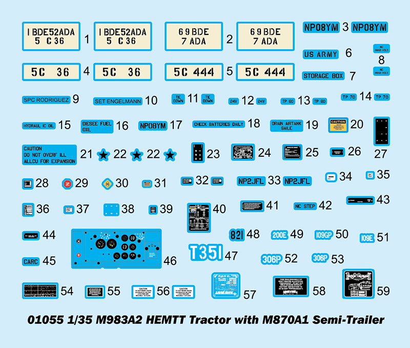 Trumpeter M983A2 HEMTT Tractor with M870A1 Semi- Trailer Model kit, Various 1/35 Tractor Model Kit