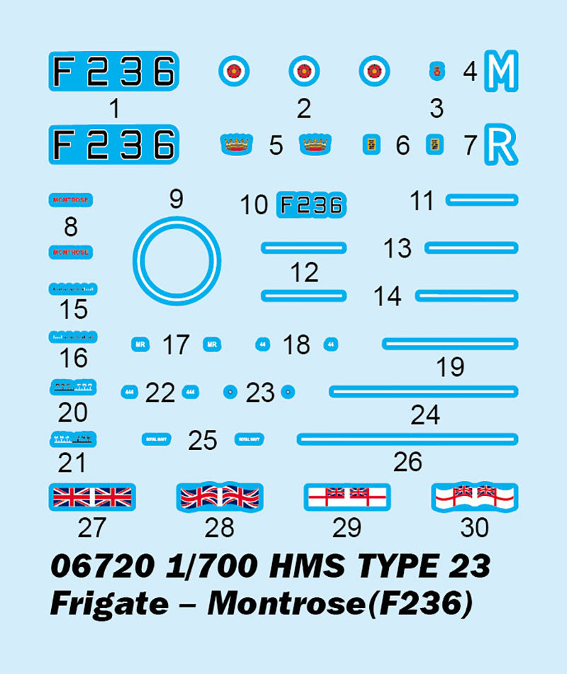 Trumpeter TRU06720 1/700 HMS Type 23 Frigate-Montrose (F236) Plastic Ship Model kit