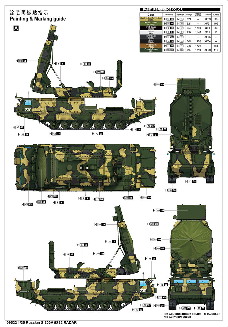 Trumpeter 1/35 S-300V 9S32 SAM Plastic Model Armor kit, Various(Aircraft)