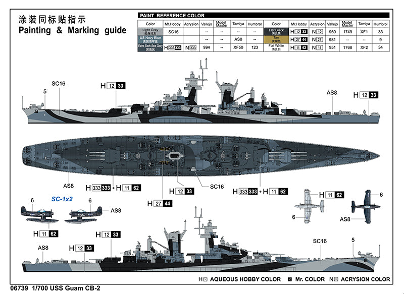 Trumpeter 1/700 USS Guam CB-2 Plastic Ship Model kit