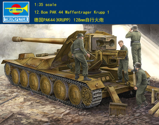 Trumpeter  German Krupp 1 12.8cm PaK 44 Waffentrager Weapons Carrier Tank Model Kit(1/35 scale)